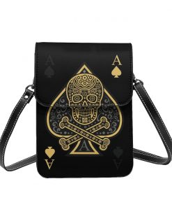 Poker Skull Crossbones Shoulder Bag 9 Patterns