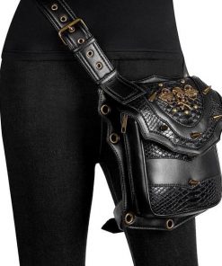 Steampunk Leather Retro Rivet Waist & Leg Bag
