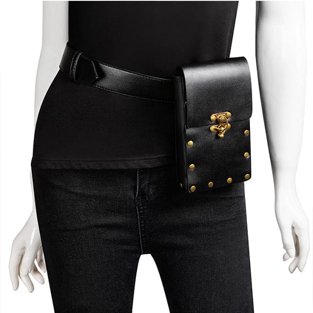 Steampunk Leather Retro Gothic Rivet Fanny Pack