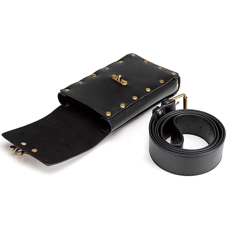 Steampunk Leather Retro Gothic Rivet Fanny Pack