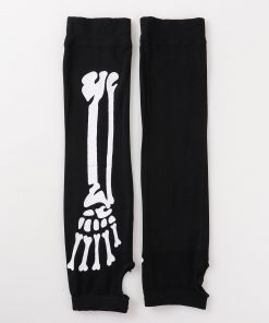 Skull Bones Half Finger Long Gloves