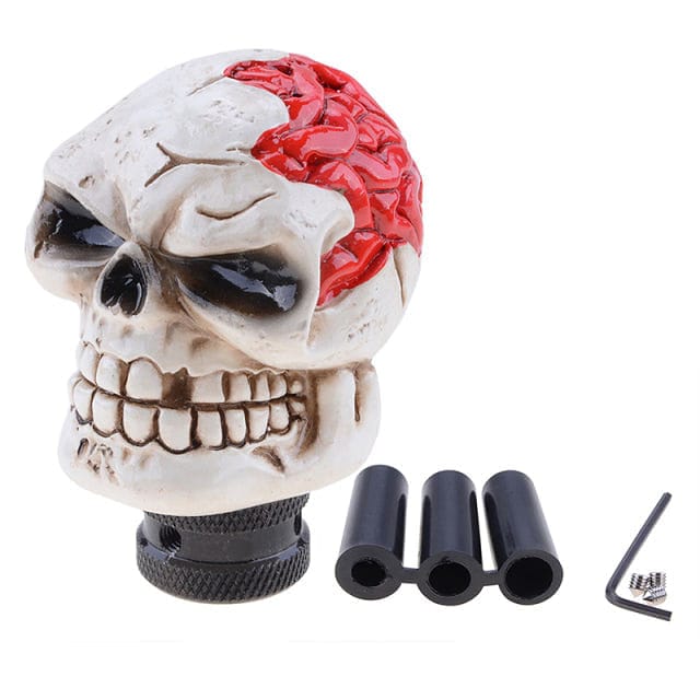 Manual Gear Shift Knob Resin Scary Skull Brains Universal Fit
