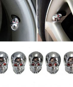 5pcs Car Auto Skull Wheel Tyre Tire Stem Air Valve Caps