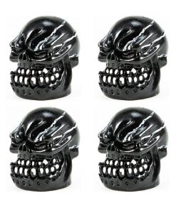 4Pcs/Set Skull Skeleton Head Car Wheel Tire Air Valve Stem Caps