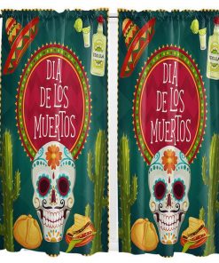 Mexican Skull Curtains For Home Decorative