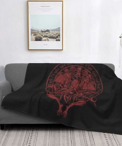 Red Variant Mysticism Horror Skull Fleece Soft Throw Blanket