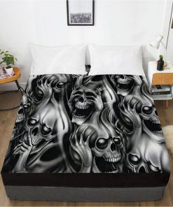 Ghost Skulls Elastic Fitted Bed Sheet With An Elastic Band 1pc