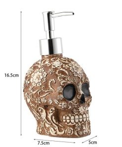 Skull Shaped Liquid Soap Dispenser Refillable Bottle