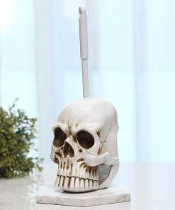 Skull Cranium Toilet Base Brush Holder