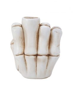 Hand With Erect Middle Finger Up Statue Candle Holder
