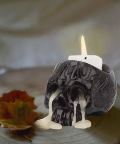 Black Skull Candle Holder Resin Decoration