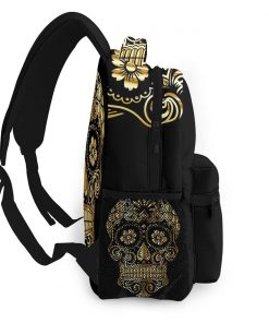Gold Sugar Skull Backpacks For Boys and Girls