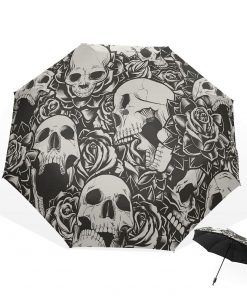 Skull Three Folding Ultra-light Umbrella