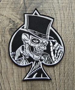 Spades Poker Skull Embroidery Patches for Clothing Iron or Sew On