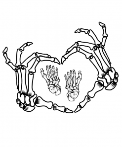 Skeleton Hand Heart With Baby Feet Image | Instant Download | Digital File | SVG | JPG | PNG | EPS