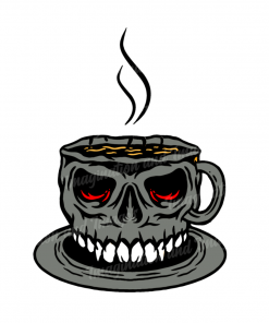 Skull Coffee Cup Image | Instant Download | Digital File | SVG | JPG | PNG | EPS