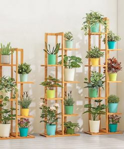 Bamboo 5 / 6 Potted Plant Stand Rack Multiple Flower Pot Holder Shelf Indoor Outdoor Planter Display Shelving Unit for Patio
