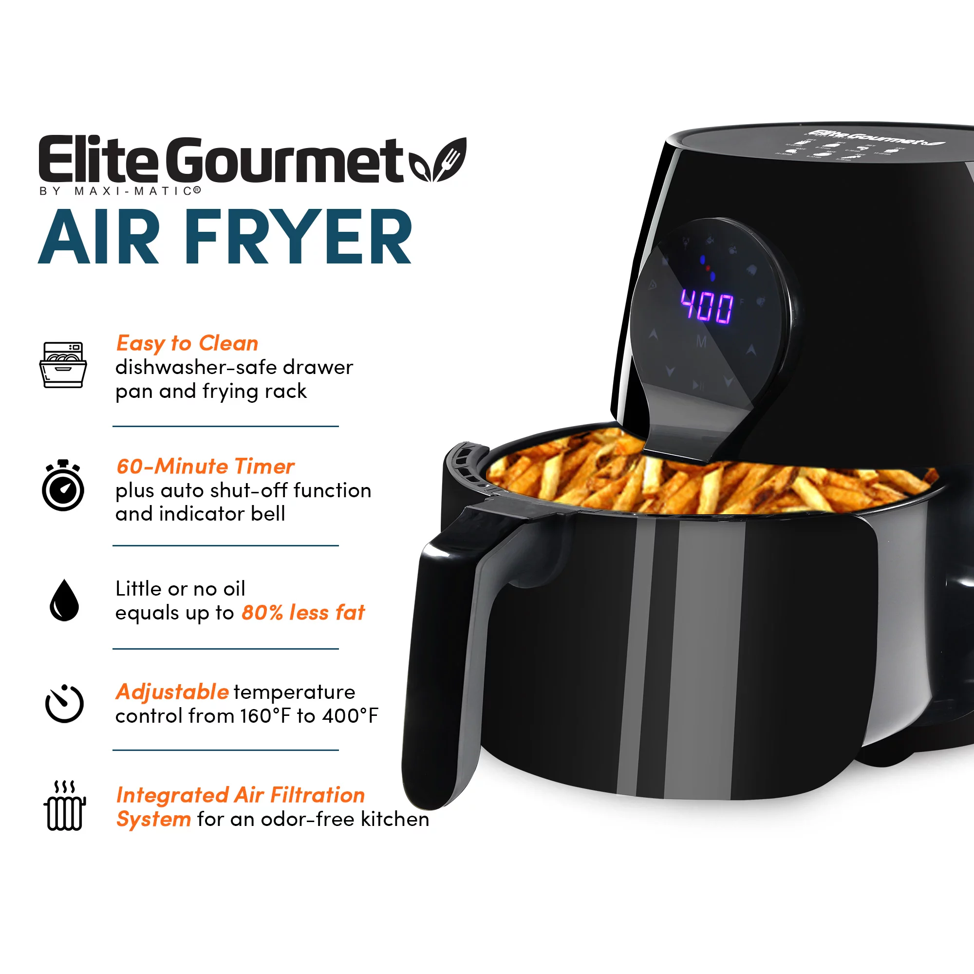 Elite Gourmet 5.3 Qt. Air Fryer