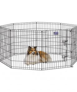 Homes For Pets Metal Black Exercise Pet Dog Playpen with Door, 30″H  36″H 42″H
