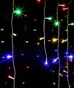 360 LED Christmas Icicle Lights Outdoor Dripping Ice Cycle Lights, 29.5ft, 8 Modes Curtain Fairy Lights with 60 Drops, Indoor Xmas Holiday Wedding Party Decorations, Multicolor
