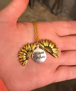 You Are My Sunshine Open Locket Sunflower Pendant Necklace Boho Jewelry Best Friendship Gifts Bff Letter Necklace Collier
