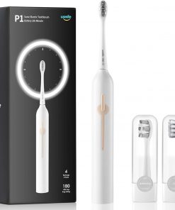 usmile Electric Toothbrush, USB Rechargeable Sonic Electric Toothbrush for Adults, Whitening Toothbrush with Smart Timer, 4-Hour Fast Charge for 6 Months, P1 White
